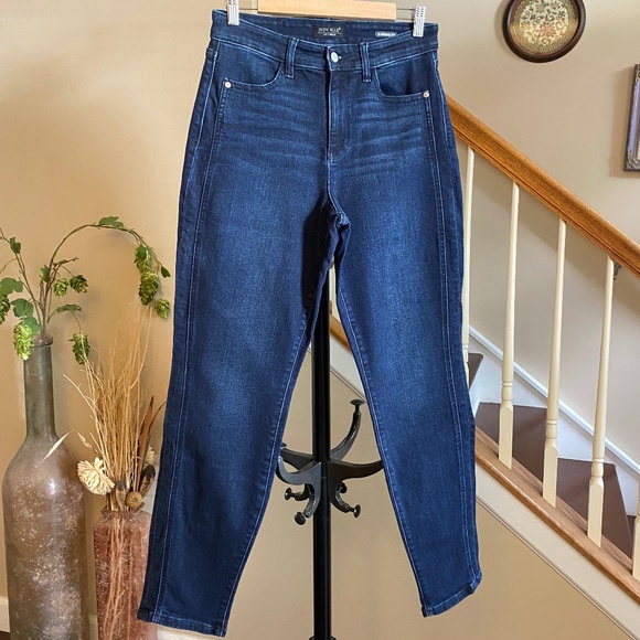 Judy Blue High Rise Boyfriend Fit Stretch Jeans in Dark Wash Size 5/27 - Picture 1 of 16